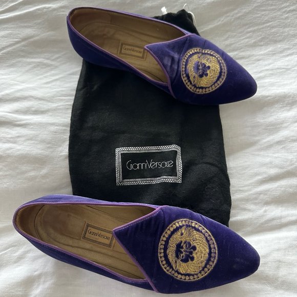 Vintage Gianni Versace Velvet Shoes - EU size 36 - Picture 1 of 9